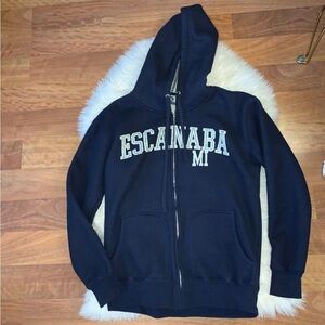 escanaba MI zip up Fleece Hoodie